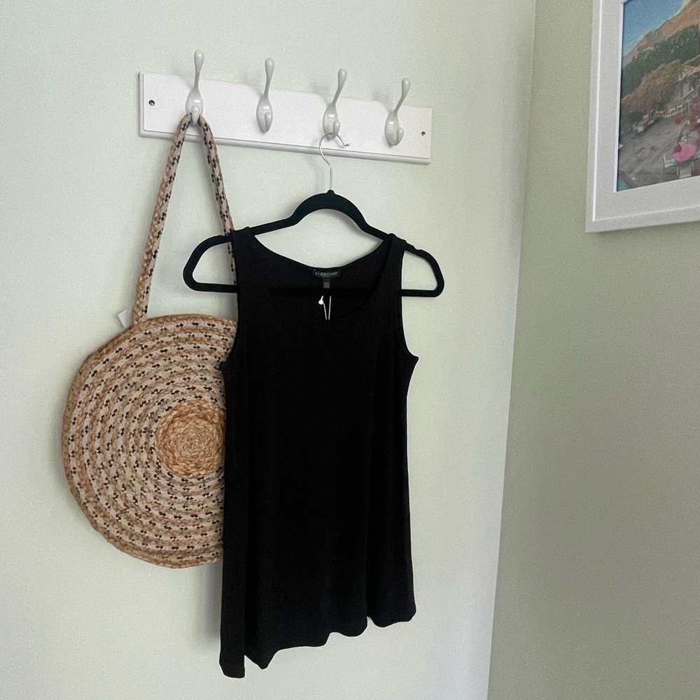 NWT Eileen Fisher Black Sleeveless Tank Top